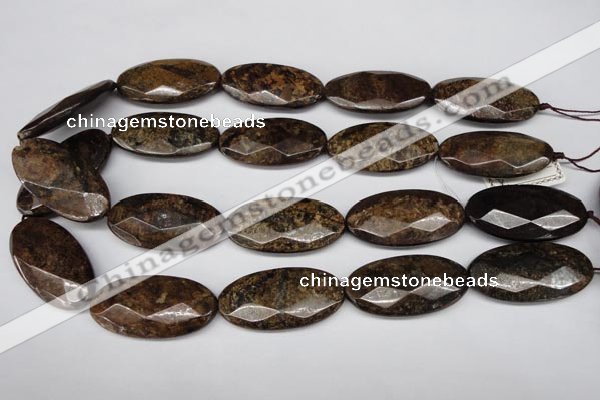 CBZ82 15.5 inches 20*40mm faceted oval bronzite gemstone beads