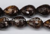 CBZ90 15.5 inches 15*20mm faceted teardrop bronzite gemstone beads