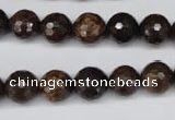 CBZ95 15.5 inches 10mm faceted round bronzite gemstone beads