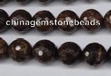 CBZ96 15.5 inches 12mm faceted round bronzite gemstone beads