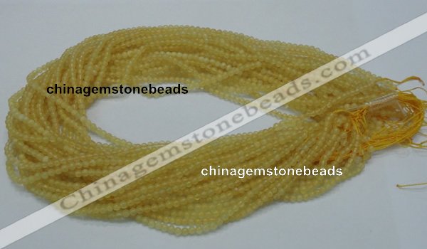 CCA01 15.5 inches 3mm round yellow calcite gemstone beads wholesale