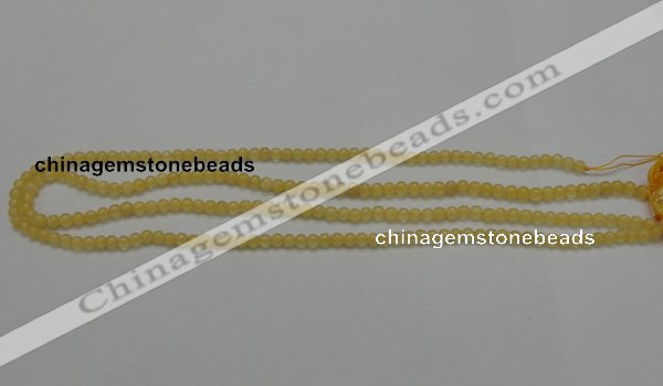 CCA02 15.5 inches 4mm round yellow calcite gemstone beads wholesale