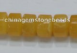 CCA09 15.5 inches 10*16mm wheel-shaped yellow calcite gemstone beads