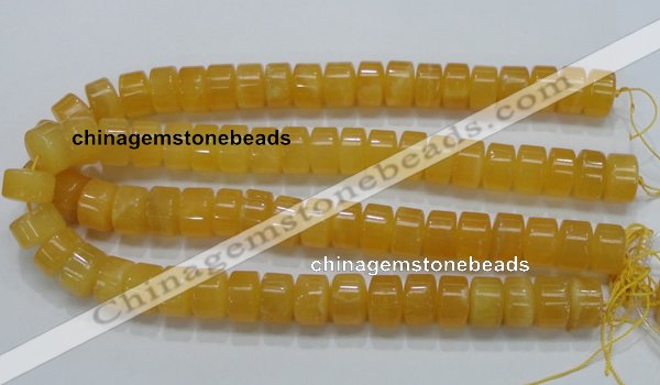 CCA09 15.5 inches 10*16mm wheel-shaped yellow calcite gemstone beads