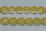 CCA11 15.5 inches 10*10mm heart yellow calcite gemstone beads