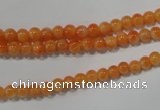 CCA300 15.5 inches 4mm round orange calcite gemstone beads wholesale