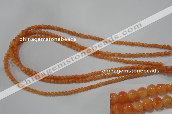 CCA300 15.5 inches 4mm round orange calcite gemstone beads wholesale
