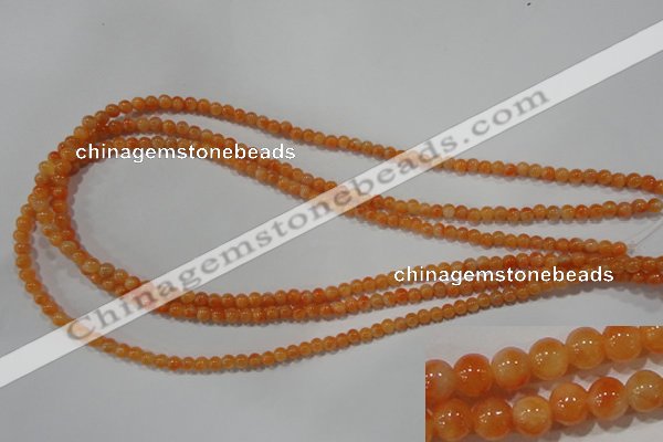 CCA300 15.5 inches 4mm round orange calcite gemstone beads wholesale