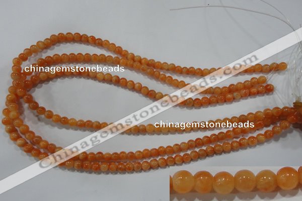 CCA301 15.5 inches 6mm round orange calcite gemstone beads wholesale