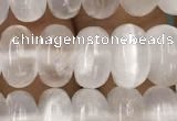 CCA368 15.5 inches 6*10mm rondelle white calcite gemstone beads