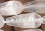CCA375 15.5 inches 8*20mm teardrop white calcite gemstone beads