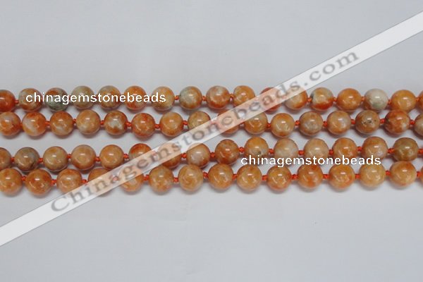 CCA452 15.5 inches 8mm round orange calcite gemstone beads