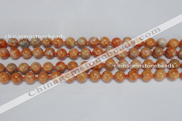 CCA453 15.5 inches 10mm round orange calcite gemstone beads