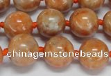 CCA454 15.5 inches 12mm round orange calcite gemstone beads