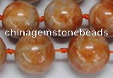 CCA456 15.5 inches 16mm round orange calcite gemstone beads