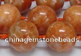 CCA457 15.5 inches 18mm round orange calcite gemstone beads