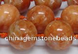 CCA457 15.5 inches 18mm round orange calcite gemstone beads