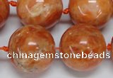 CCA458 15.5 inches 20mm round orange calcite gemstone beads