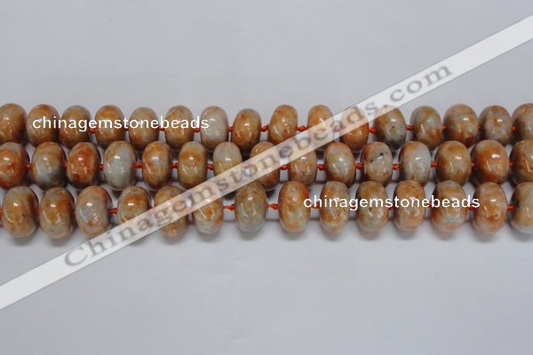 CCA460 15.5 inches 10*16mm rondelle orange calcite gemstone beads