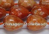 CCA463 15.5 inches 15*20mm teardrop orange calcite gemstone beads