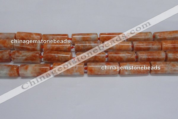 CCA466 15.5 inches 12*30mm tube orange calcite gemstone beads