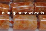 CCA467 15.5 inches 15*22mm tube orange calcite gemstone beads