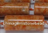 CCA468 15.5 inches 15*40mm tube orange calcite gemstone beads