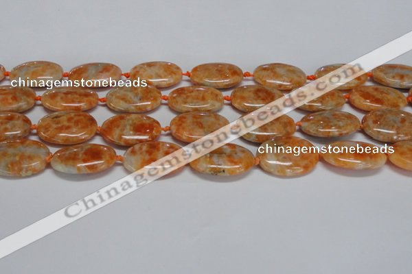 CCA484 15.5 inches 18*25mm oval orange calcite gemstone beads