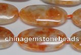 CCA485 15.5 inches 15*30mm oval orange calcite gemstone beads