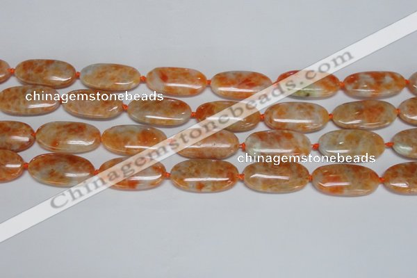 CCA485 15.5 inches 15*30mm oval orange calcite gemstone beads