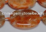 CCA486 15.5 inches 22*30mm oval orange calcite gemstone beads