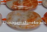 CCA487 15.5 inches 25*35mm oval orange calcite gemstone beads