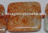 CCA497 15.5 inches 40mm square orange calcite gemstone beads