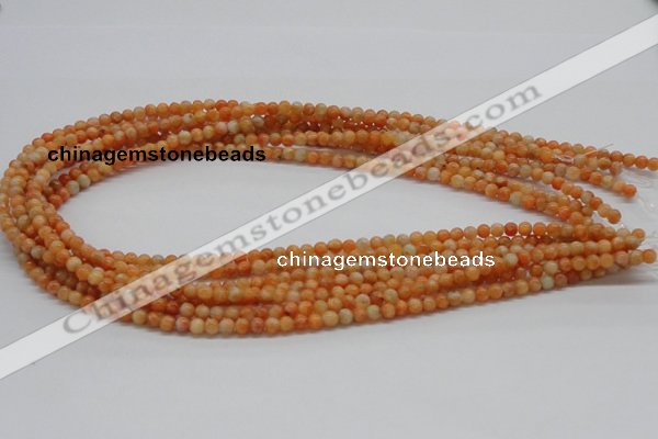 CCA50 15.5 inches 4mm round orange calcite gemstone beads wholesale