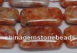 CCA500 15.5 inches 15*30mm rectangle orange calcite gemstone beads