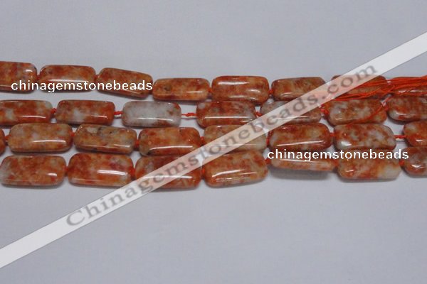 CCA500 15.5 inches 15*30mm rectangle orange calcite gemstone beads