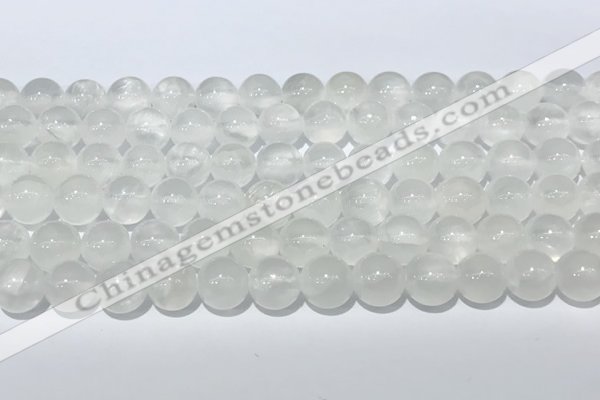 CCA511 15.5 inches 8mm round white calcite gemstone beads