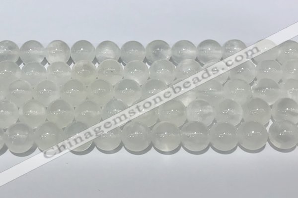 CCA512 15.5 inches 10mm round white calcite gemstone beads