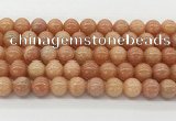 CCA516 15.5 inches 10mm round peach calcite gemstone beads