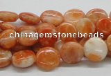 CCA54 15.5 inches 12mm flat round orange calcite gemstone beads