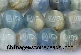 CCA546 15 inches 7.5mm - 8mm round blue calcite beads