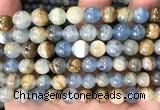 CCA562 15 inches 8mm round blue calcite beads wholesale