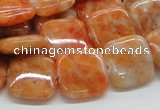 CCA57 15.5 inches 16*16mm square orange calcite gemstone beads