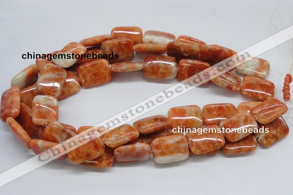 CCA59 15.5 inches 18*25mm rectangle orange calcite gemstone beads