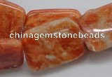 CCA60 15.5 inches 22*30mm rectangle orange calcite gemstone beads