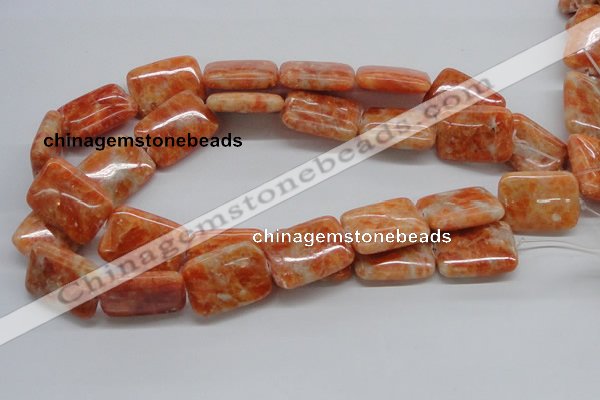 CCA60 15.5 inches 22*30mm rectangle orange calcite gemstone beads