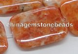 CCA61 15.5 inches 30*40mm rectangle orange calcite gemstone beads