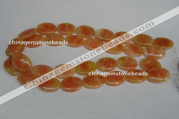 CCA66 15.5 inches 18*25mm oval orange calcite gemstone beads