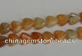 CCA68 15.5 inches 8*8mm triangle orange calcite gemstone beads