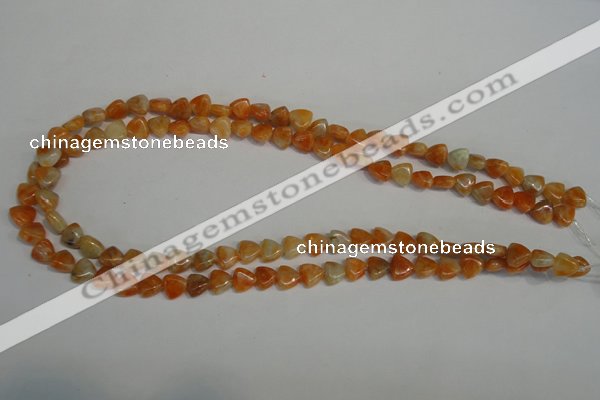 CCA68 15.5 inches 8*8mm triangle orange calcite gemstone beads